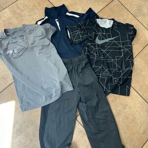 Nike Black, Gray & Navy Athletic Tops with Black Pants